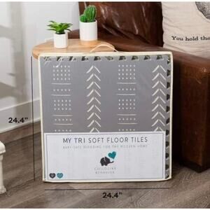 CHILDLIKE BEHAVIOR Baby Play Mat - Play Pen Tummy Time Mat & Crawling 9 pc gray